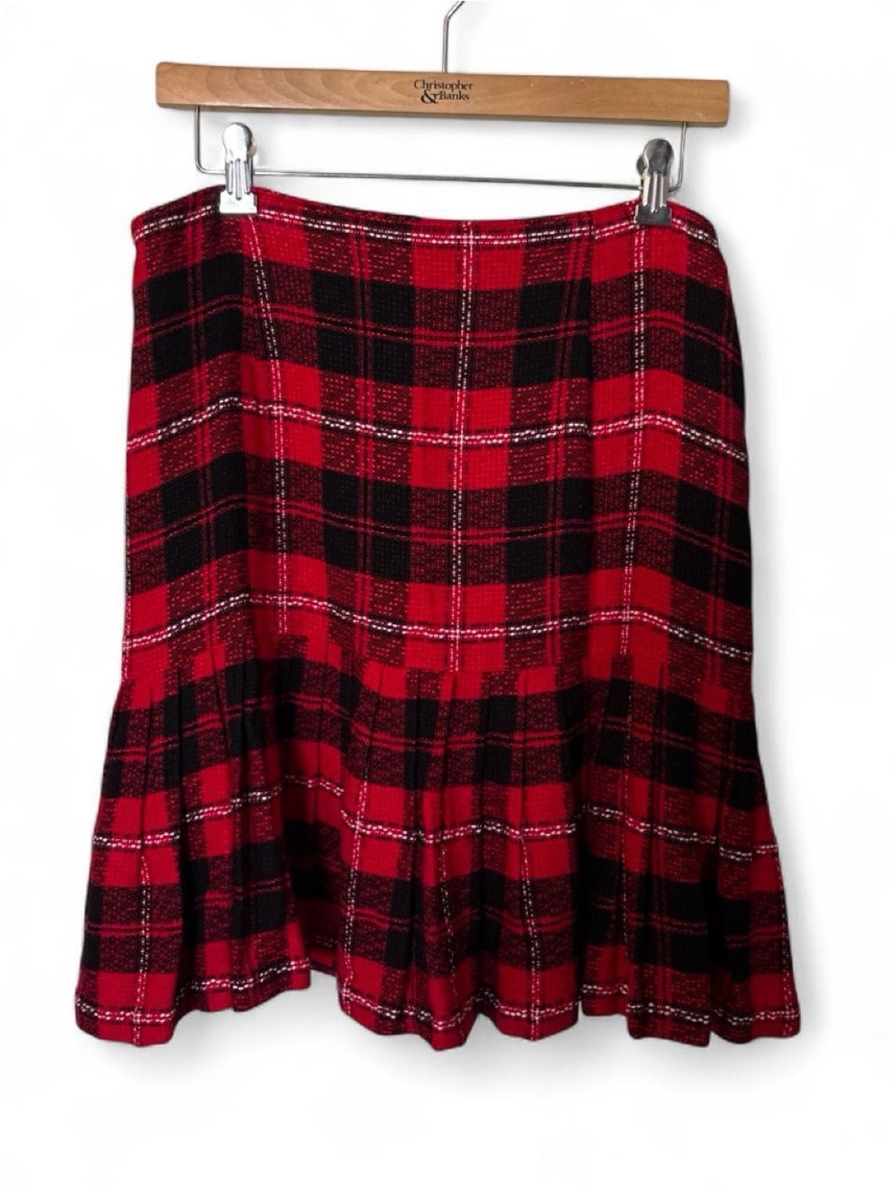 Vintage Red & black Tartan / Highland Plaid skirt Fall Preppy Academia Punk 10